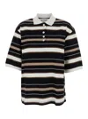 Rohe Multicolor Oversize Polo Shirt With Classic Collar And All-over Striped Motif In Cotton Woman In Multicolor