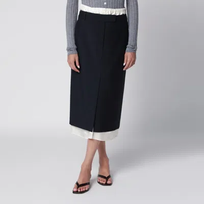 Rohe Róhe Navy Blue Skirt With Boxer Detail
