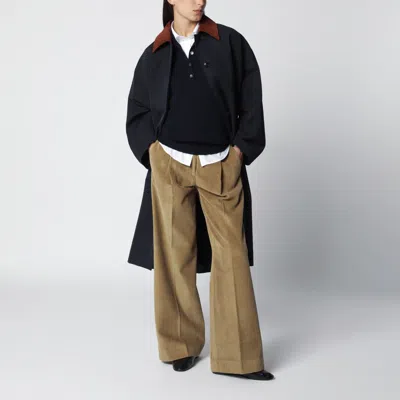 Rohe Jacket Contrasting Collar And Side Pockets In Blue