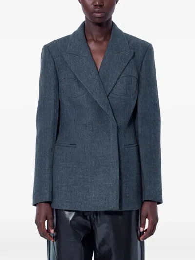 Rohe Notched-lapel Blazer In Gray