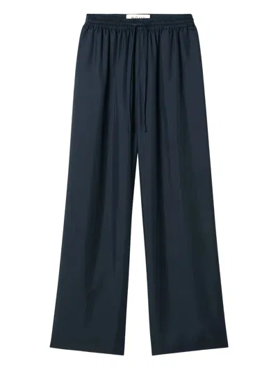 Rohe Róhe Ocean Blue Linen Trousers With Elastic Waistband