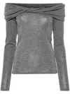 Rohe Long-sleeve Off-the-shoulder Top In Grey
