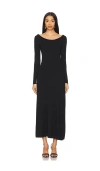 Rohe Off-the-shoulder Ribbed-knit Maxi Dress In Black