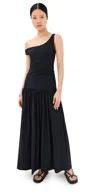Rohe Off-shoulder Light Nylon Scuba Dress In Black