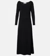 Rohe Off-the-shoulder Ribbed-knit Maxi Dress In Black