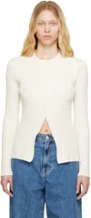 Rohe Elongated Rib Cardigan In 112_310 Off White