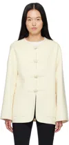 Rohe Mandarin Silk Long Sleeve Top In 112_310 Off White