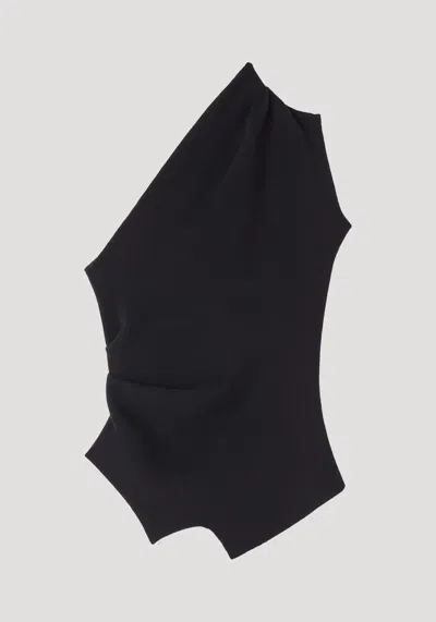 Rohe Róhe Off-shoulder Wool-cashmere Blend Top In Black