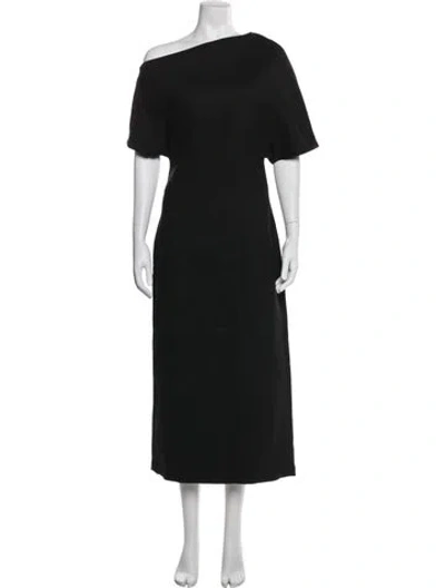 Pre-owned Rohe Off-the-shoulder Long Dress In Black