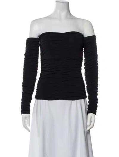 Pre-owned Rohe Off-the-shoulder Long Sleeve Top In Black