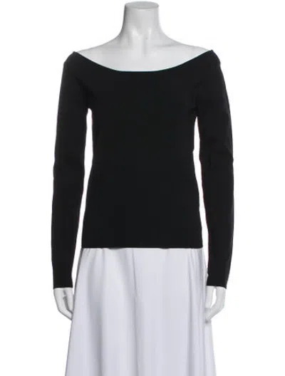 Pre-owned Rohe Off-the-shoulder Long Sleeve Top In Black