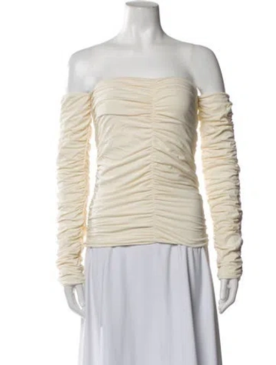 Pre-owned Rohe Off-the-shoulder Long Sleeve Top In Neutrals