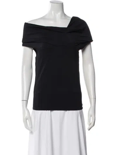 Pre-owned Rohe Off-the-shoulder Short Sleeve Top W/ Tags In Black