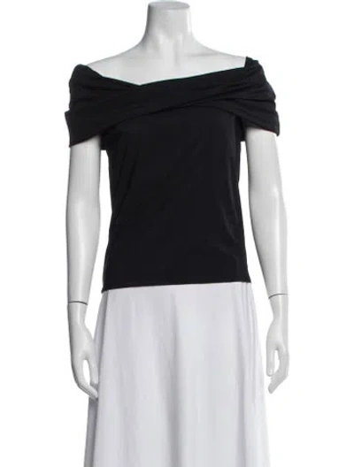 Pre-owned Rohe Off-the-shoulder Short Sleeve Top W/ Tags In Black