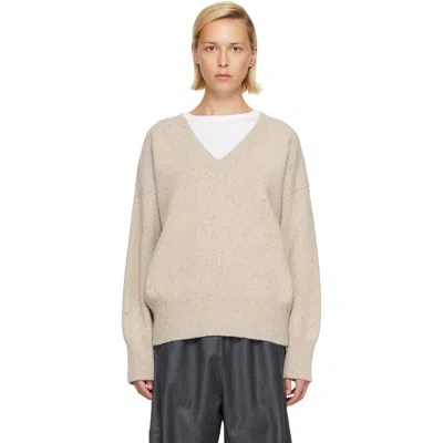 ROHE OFF-WHITE CLASSIC MOULINÉ SWEATER