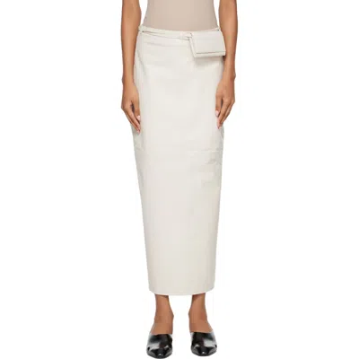 Rohe Off-white Leather Pouch Maxi Skirt
