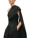 Rohe One Shoulder Cape Top In Black