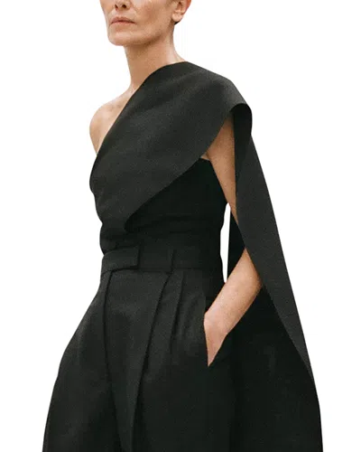Rohe One Shoulder Cape Top In Black