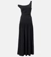 Rohe Off-shoulder Light Nylon Scuba Dress In Black