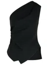 Rohe One-shoulder Top In Black Viscose Blend In Black