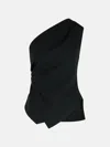 Rohe One-shoulder Top In Black Viscose Blend