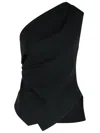 Rohe One-shoulder Top In Black Viscose Blend In Black