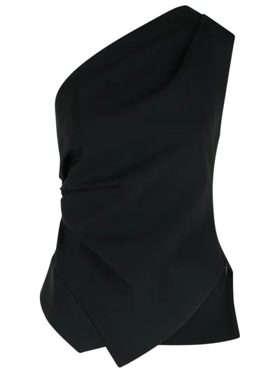 Rohe Róhe One-shoulder Top In Black Viscose Blend
