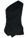 Rohe One-shoulder Top In Black Viscose Blend In Black