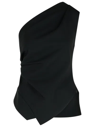 Rohe One-shoulder Top In Black Viscose Blend