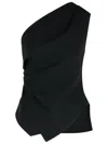 Rohe One-shoulder Top In Black Viscose Blend In Black
