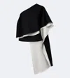 Rohe One-shoulder Caped Wool-blend Top In Multi