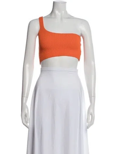 Pre-owned Rohe One-shoulder Sleeveless Crop Top In Orange