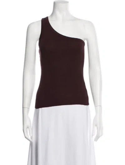 Pre-owned Rohe One-shoulder Sleeveless Top In Burgundy