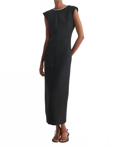 Rohe Open Back Appliqué Maxi Dress In Black