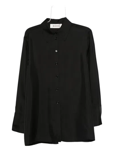 Rohe Open-back Silk Shirt In Black