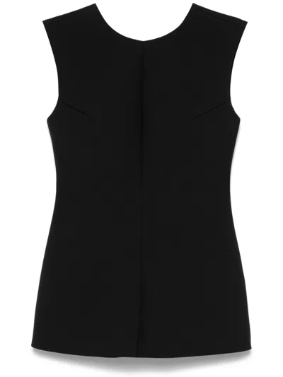 Rohe Curved Sleeveless Open Back Top In Black