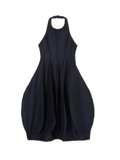 Rohe Pleated Dress Open Back Tulip In Blue
