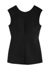 Rohe Curved Sleeveless Open Back Top In Black In Black