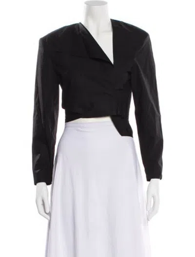 Pre-owned Rohe Open Front Long Sleeve Crop Top In Black