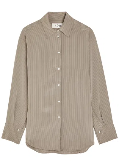 Rohe Open Sleeve Striped Woven Shirt In Brown