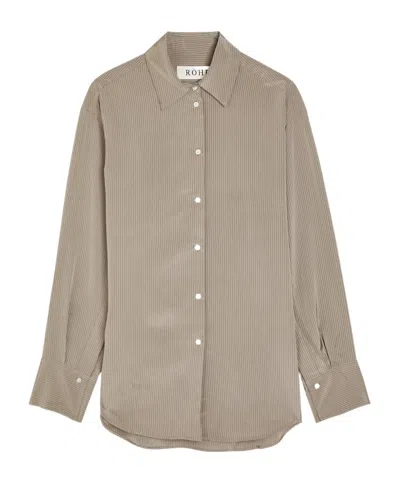Rohe Open Sleeve Striped Woven Shirt In Yellow