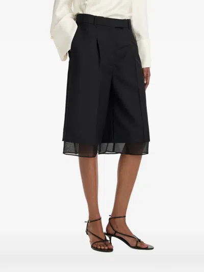 Rohe Organza-insert Tailored Shorts In Black
