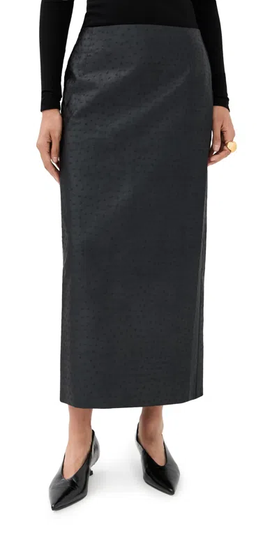 Rohe Ostrich Satin Column Skirt Black