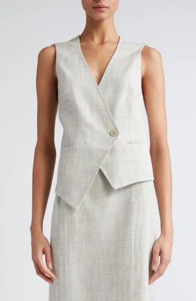 Rohe Overlap Asymmetric Slub Waistcoat In Neutrals