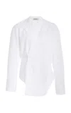 Rohe Overlap Cotton Shirt In White
