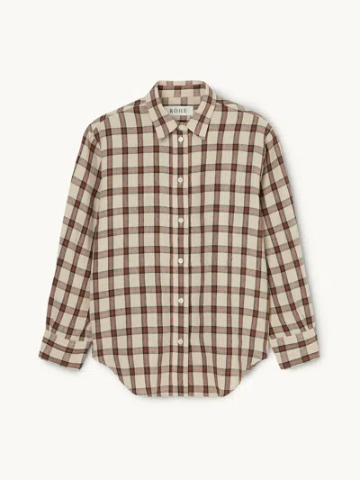 Rohe Oversize Check Shirt Red Table Check Eu40 In Brown