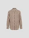Rohe Oversized Checked Linen Shirt In Brown