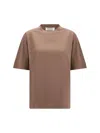 Rohe Oversized Cotton-modal-silk Blend T-shirt In Brown