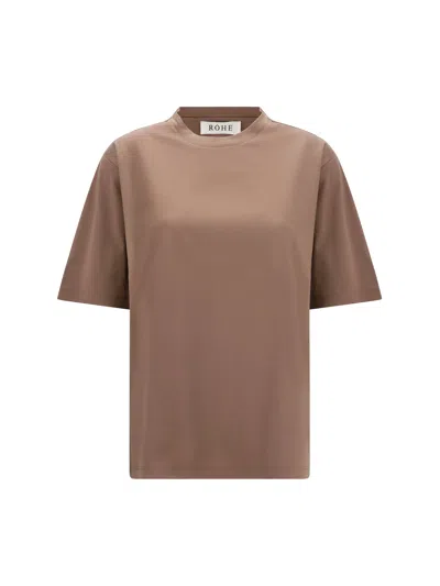 Rohe Oversized Cotton-modal-silk Blend T-shirt In Brown