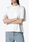 Rohe White Womens Oversized Crew Neck T-shirt In Cotton Blend In Gray